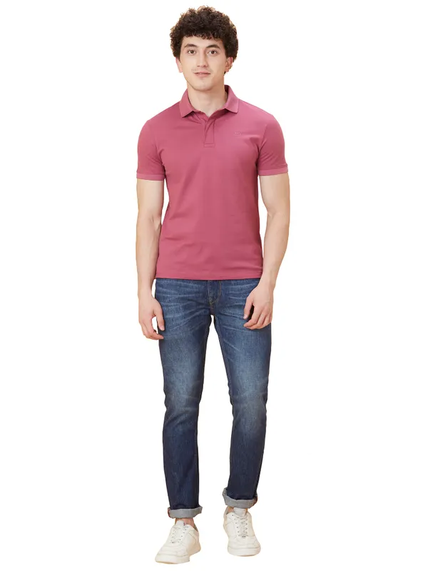 Being Human Men Regular Fit T-Shirts-Mauve Blue